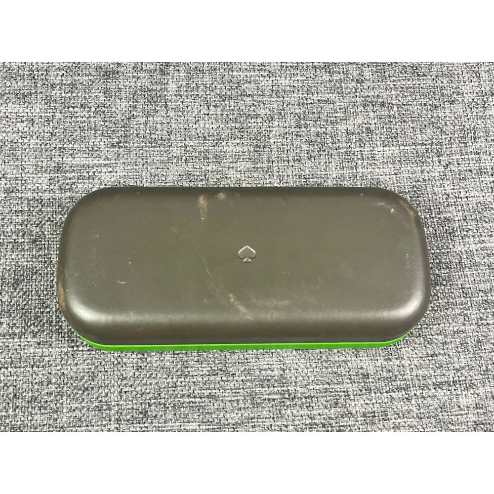 Kate Spade New York Hard Shell Glasses Case Lime Green Brown So Happy To See You